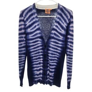 Tory Burch Cotton Knit Cardigan XS Casual Cozycore Designer Tie‎ Dye